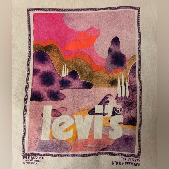 LEVI'S super oversize cream sweatshirt, drop shoulder, colorful, S - Picture 2 of 4